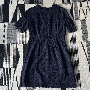 Madewell Navy Lace Midi Dress